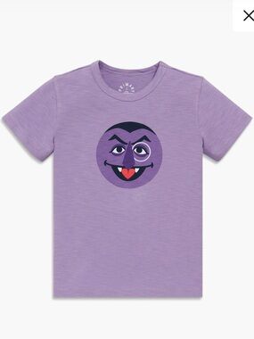 Primary Sesame Street The Count Short Sleeve Tee NWOT